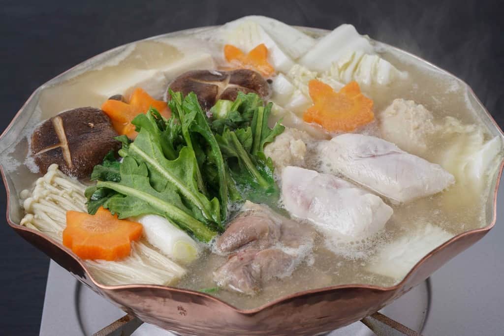 実食レポート さんわ 愛知県 の 純鶏名古屋コーチン水炊き鍋セット 食通きどり